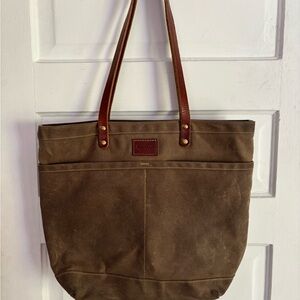 Artifact Brown Canvas Tote Bag with Leather Straps